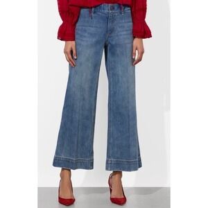 $250 alice + olivia Women's Slay Clean Wide Leg Ankle Jeans Avery Blue 27